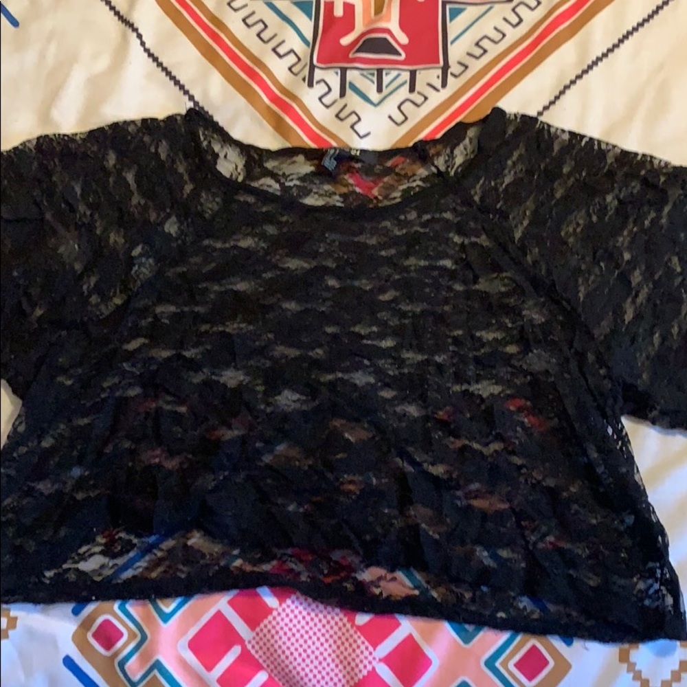 Lace black flowy top